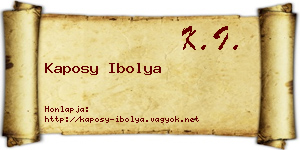 Kaposy Ibolya névjegykártya
